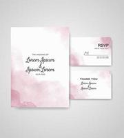 Wedding invitation with abstract watercolor background vector