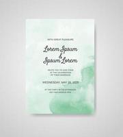 Wedding invitation with abstract watercolor background vector