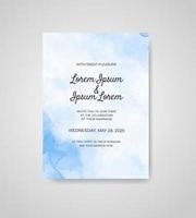 Wedding invitation with abstract watercolor background vector