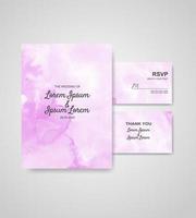 Wedding invitation with abstract watercolor background vector