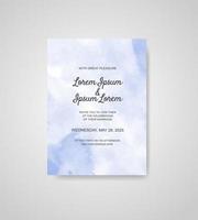 Wedding invitation with abstract watercolor background vector