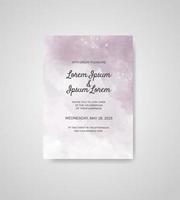 Wedding invitation with abstract watercolor background vector