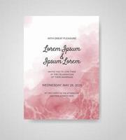 Wedding invitation with abstract watercolor background vector