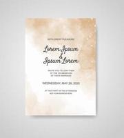 Wedding invitation with abstract watercolor background vector