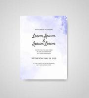 Wedding invitation with abstract watercolor background vector