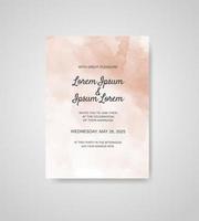 Wedding invitation with abstract watercolor background vector