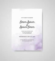 Wedding invitation with abstract watercolor background vector