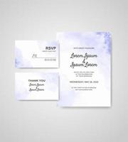 Wedding invitation with abstract watercolor background vector