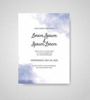 Wedding invitation with abstract watercolor background vector