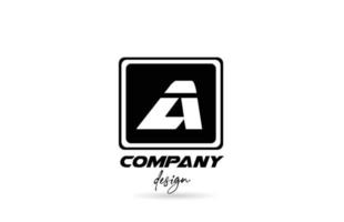 A alphabet letter logo icon with black and white design and square. Creative template for company and business vector