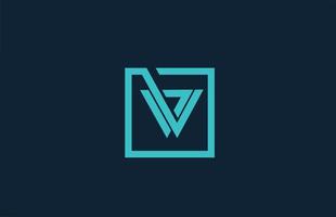 línea azul w diseño de icono de logotipo de letra del alfabeto. plantilla creativa para empresa y negocio vector