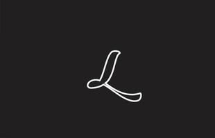 line L icon logo design with handwritten style. Creative template for company vector