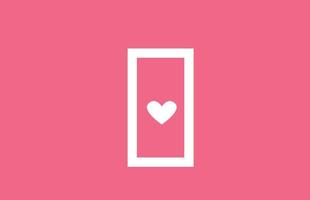 Me encanta el icono del logotipo de la letra del alfabeto del corazón con color rosa y línea. diseño creativo para una empresa o negocio de sitios de citas vector