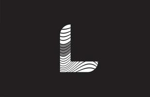 líneas en blanco y negro l diseño del logotipo del icono de la letra del alfabeto. plantilla creativa para negocios vector