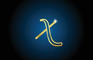 línea dorada x diseño de icono de logotipo de letra del alfabeto. plantilla de lujo creativa para negocios y empresas vector