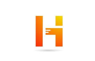 H orange gradient alphabet letter logo design icon. Creative template for business vector