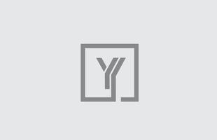 Y line alphabet letter icon logo design. Creative template for business and company in grey color vector