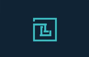 blue line L alphabet letter logo icon design. Creative template for company and business vector