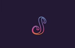 Diseño del logotipo del icono de la letra del alfabeto s. plantilla creativa para empresas y empresas con color de línea colorido vector