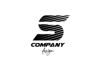 logotipo de icono de letra del alfabeto s blanco y negro. diseño creativo para empresas y negocios con estilo audaz en rodajas vector