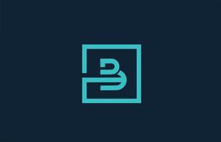 blue line B alphabet letter logo icon design. Creative template for company and business vector