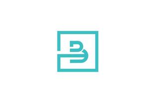 B alphabet letter logo icon design. Creative template for company and business with blue line color vector