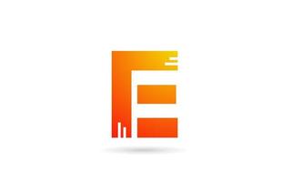 E orange gradient alphabet letter logo design icon. Creative template for business vector