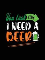 St. Patrick's Day typography colorful lettering T-shirt design vector