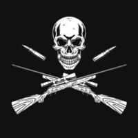 Sniper and skull illustraton design vector