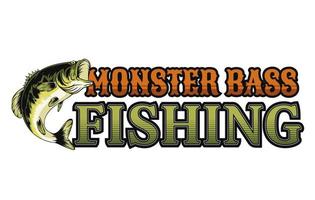 monster bass fishing design for stiker and more vector