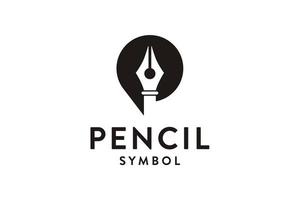 Ilustración de vector de diseño de logotipo de símbolo de lápiz