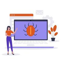 Flat design of malware illustration concept vector