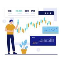 Online trading illustration design concept vector