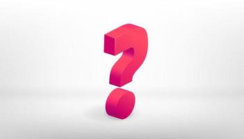 Red 3D question mark on white background. vector