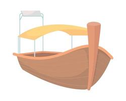 Boat with canopy semi flat color vector object