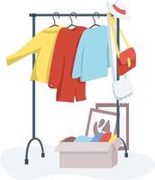 Wardrobe semi flat color vector object