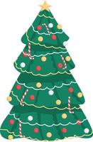 objeto de vector de color semi plano de árbol de navidad