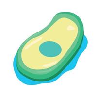 Avocado shaped air mattress semi flat color vector object