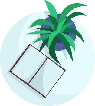 Table arrangement and composition semi flat color vector object