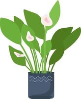 Blooming plant in pot semi flat color vector object