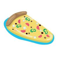 Pizza shaped air mattress semi flat color vector object