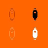 Scroll down computer mouse black and white color set icon . vector