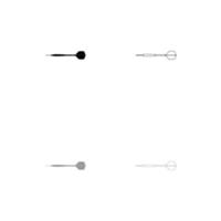 Dart arrow set black white icon . vector