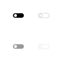 Toggle switch set black white icon . vector