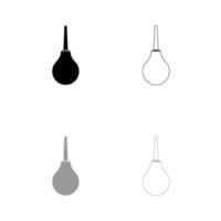 Enema set black white icon . vector