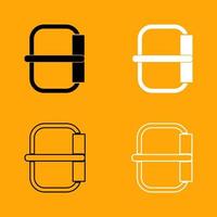 Buckle set black and white icon . vector