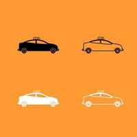 Taxi black and white set icon . vector