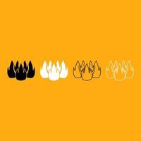 Fire it is white icon . vector