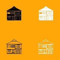 House black and white set icon. vector