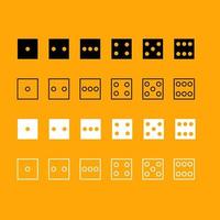 Dice nubes set black and white icon . vector